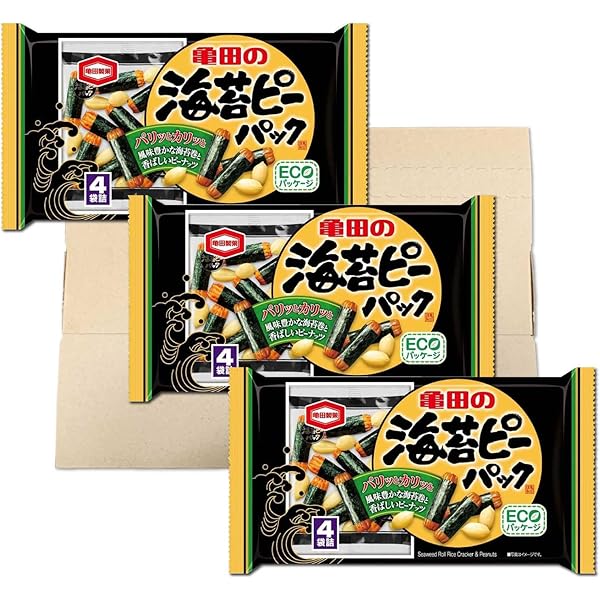 Amazon.co.jp: 亀田製菓 海苔ピーパック 4袋詰め85g×3袋セット PSJBOX